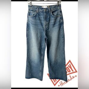 Reformation Blue Slouchy Cropped Jeans